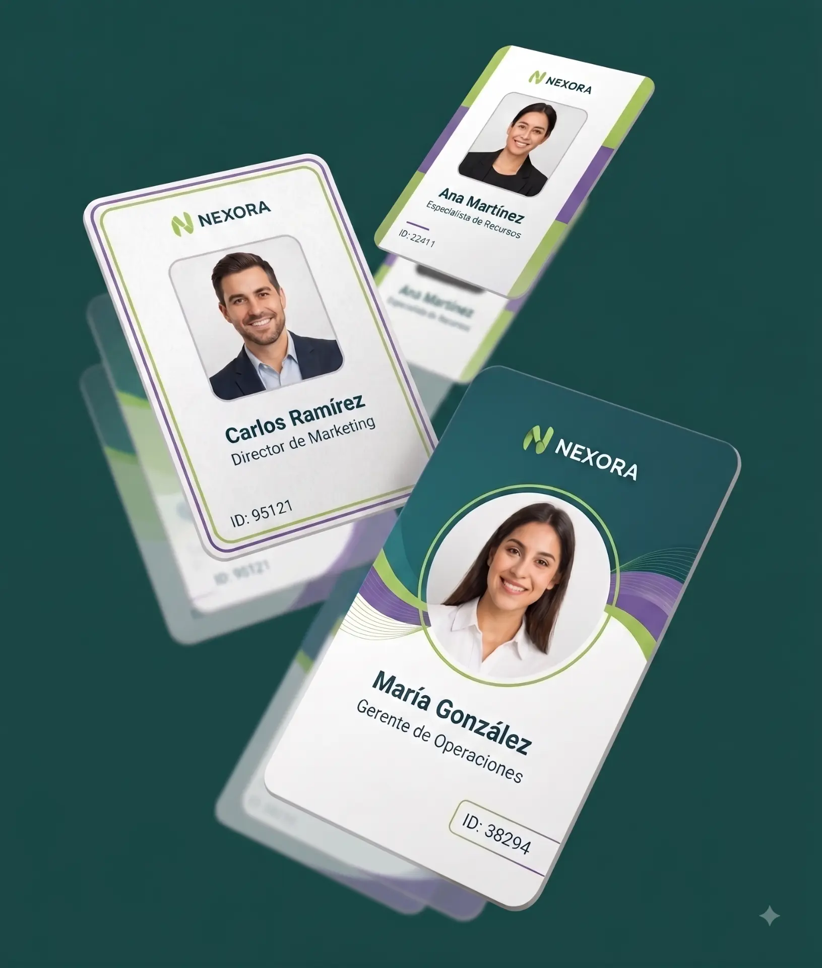 Composición de credenciales corporativas de identificación emitidas por Intexus